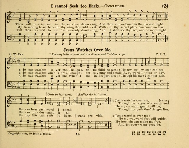 Infant Praises: a collection of sacred songs, hymns, and music, for use in the Sabbath school primary department page 69