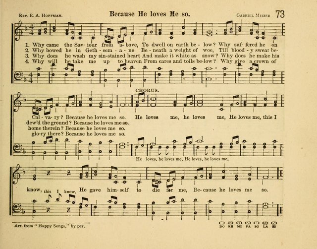 Infant Praises: a collection of sacred songs, hymns, and music, for use in the Sabbath school primary department page 73