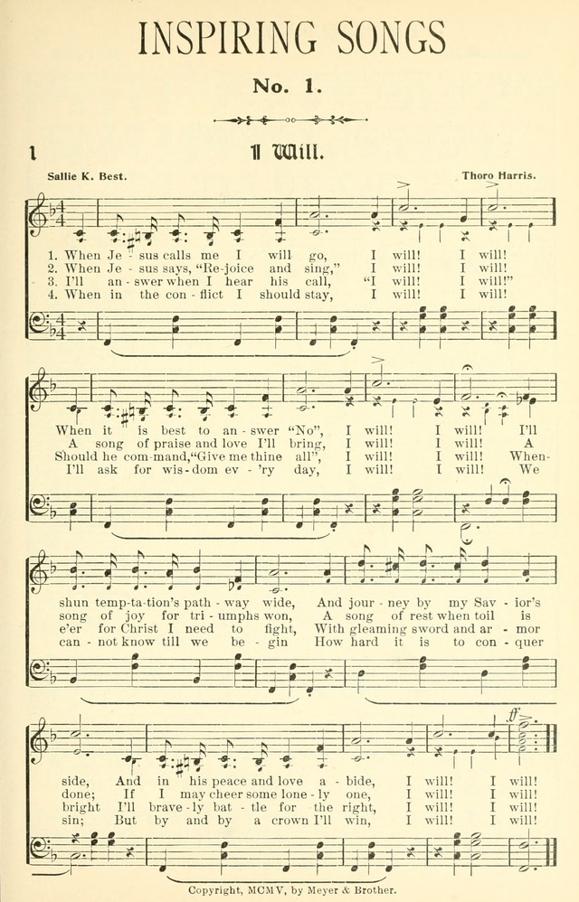 Inspiring Songs No. 1: for the Sunday school page 8