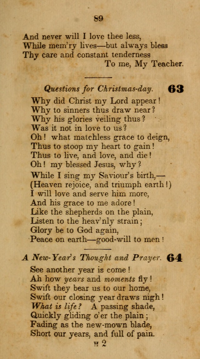 The Infant School and Nursery Hymn Book: being a collection of hymns, original and selected; with an analysis of each, designed to assist mothers and teachers... (3rd ed., rev. and corr.) page 89