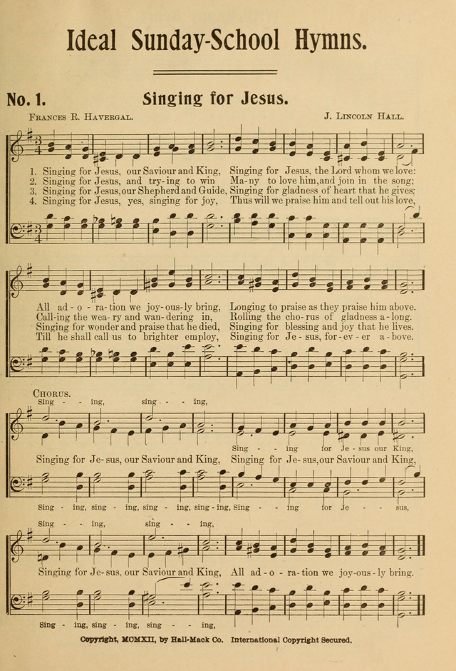 Ideal Sunday School Hymns page 1