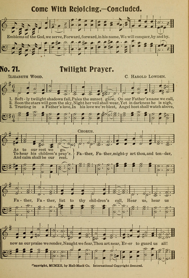 Ideal Sunday School Hymns page 71
