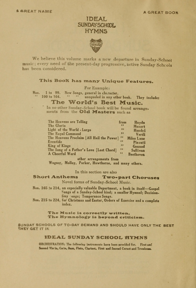 Ideal Sunday School Hymns page v
