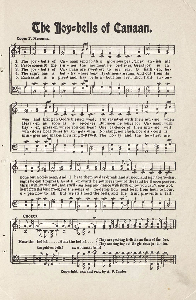 The Joy Bells of Canaan or Burning Bush Songs No. 2 page 1