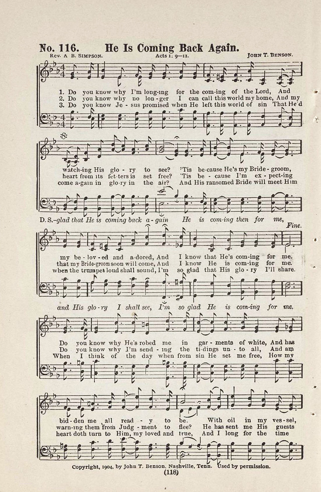 The Joy Bells of Canaan or Burning Bush Songs No. 2 page 116