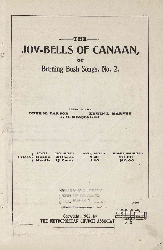 The Joy Bells of Canaan or Burning Bush Songs No. 2 page ii