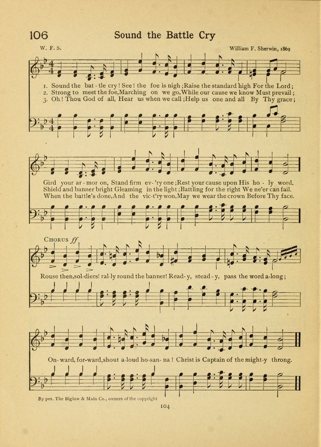 Junior Carols: a collection of sacred songs for Junior Societies, Sunday Schools, the Home Circle page 104