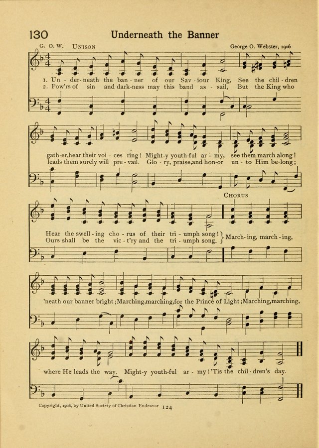 Junior Carols: a collection of sacred songs for Junior Societies, Sunday Schools, the Home Circle page 124