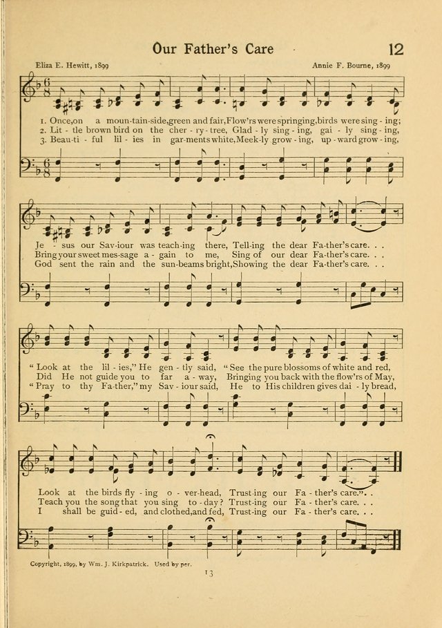 Junior Carols: a collection of sacred songs for Junior Societies, Sunday Schools, the Home Circle page 13