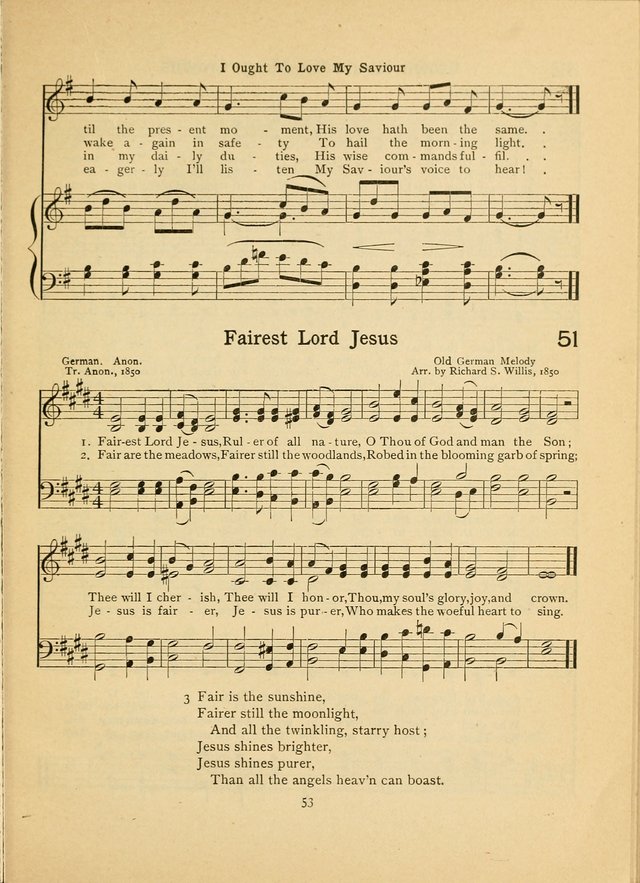 Junior Carols: a collection of sacred songs for Junior Societies, Sunday Schools, the Home Circle page 53