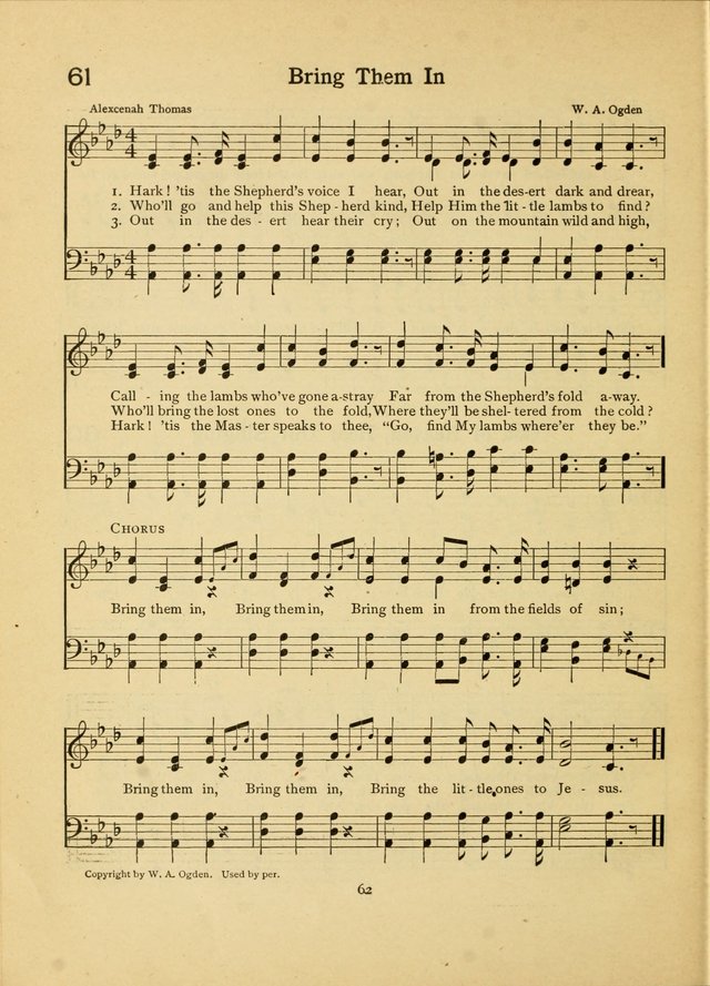 Junior Carols: a collection of sacred songs for Junior Societies, Sunday Schools, the Home Circle page 62
