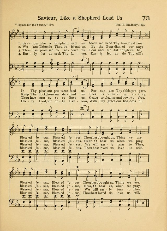 Junior Carols: a collection of sacred songs for Junior Societies, Sunday Schools, the Home Circle page 73
