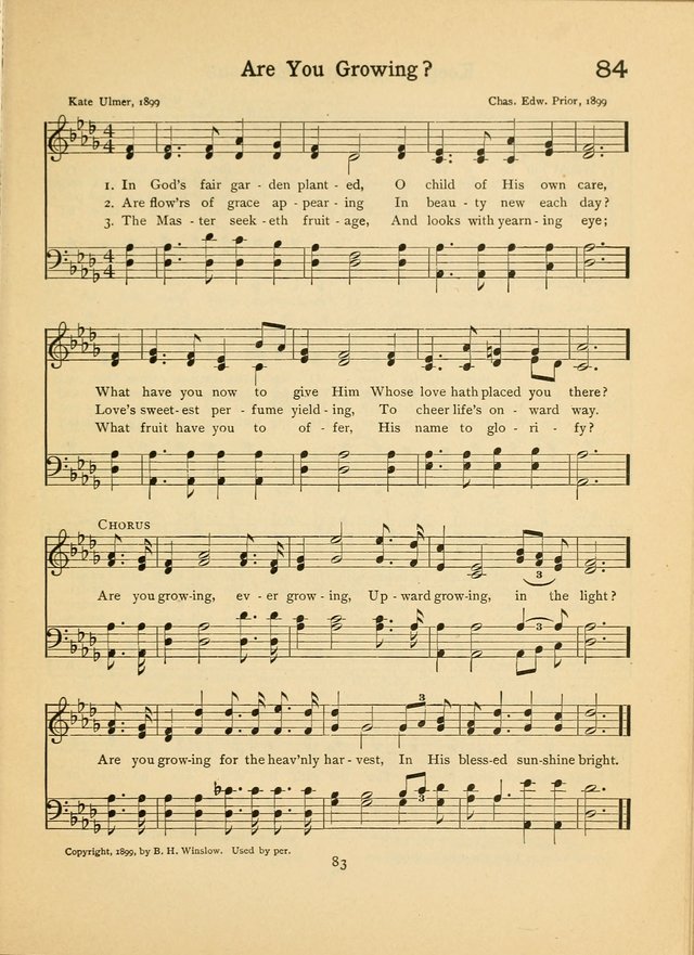 Junior Carols: a collection of sacred songs for Junior Societies, Sunday Schools, the Home Circle page 83
