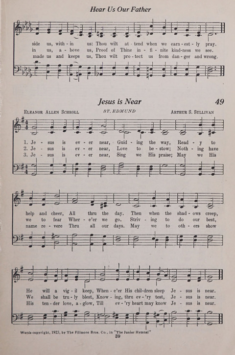 The Junior Hymnal page 39