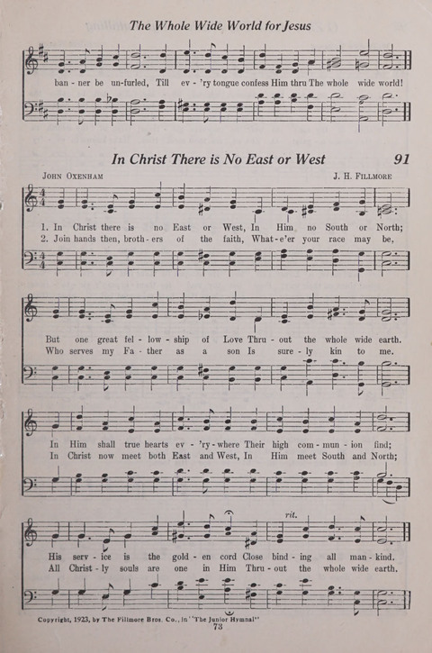 The Junior Hymnal page 73