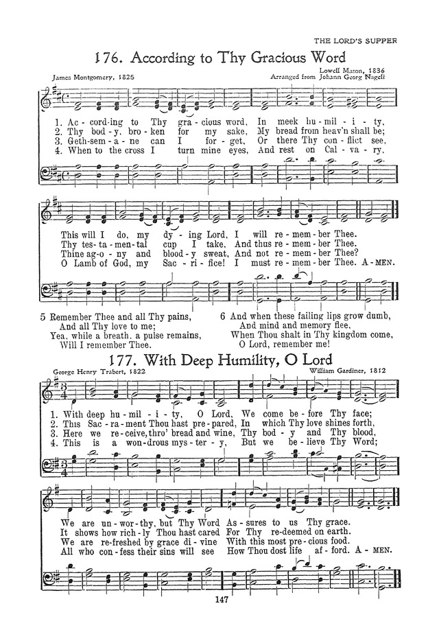 The Junior Hymnal, Containing Sunday School and Luther League Liturgy and Hymns for the Sunday School page 147