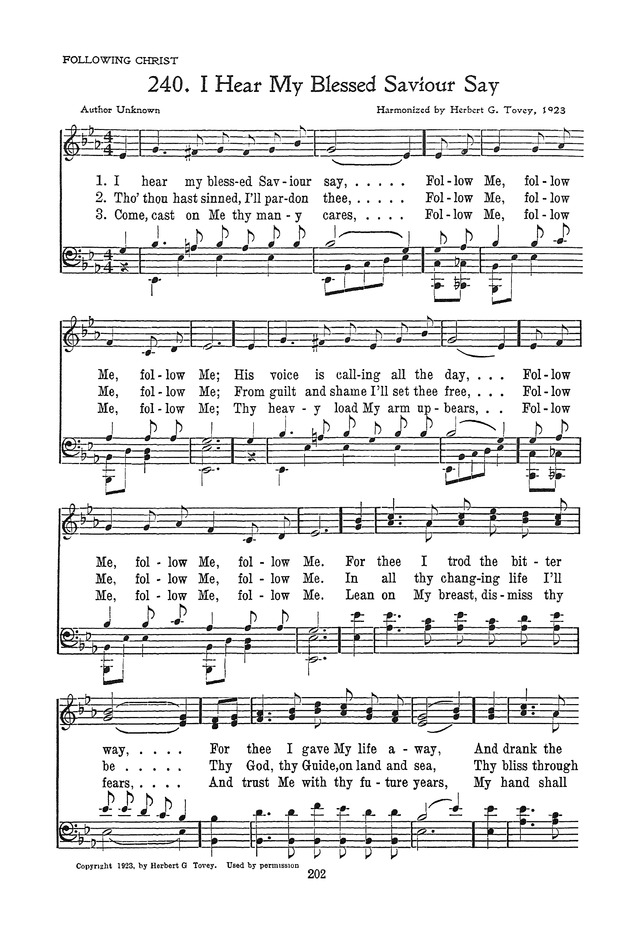 I Hear My Blessed Savior Say Follow Me Hymnary Org