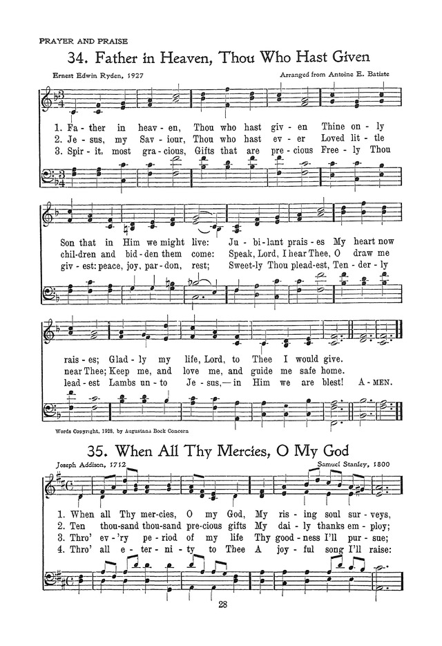 The Junior Hymnal, Containing Sunday School and Luther League Liturgy and Hymns for the Sunday School page 28