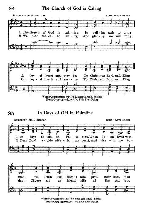 Junior Hymns and Songs: for use in Church School, Sunday Session, Week Day Session, Vacation Session, Junior Societies (Judson Ed.) page 84