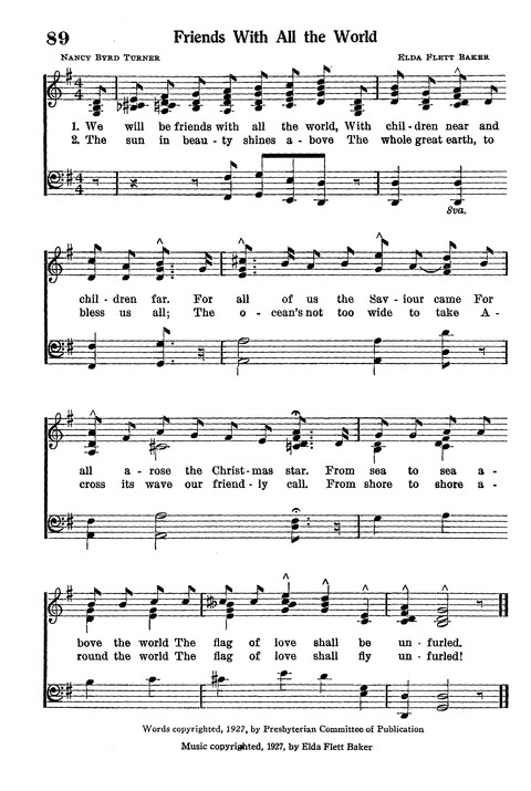 Junior Hymns and Songs: for use in Church School, Sunday Session, Week Day Session, Vacation Session, Junior Societies (Judson Ed.) page 88