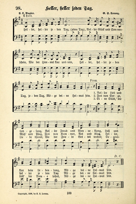 Jubel-Klänge: eine Sammlung geistlicher Lieder für Sonntagschulen und Jugendvereine page 100