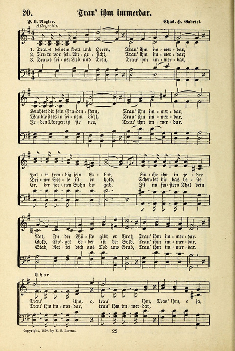 Jubel-Klänge: eine Sammlung geistlicher Lieder für Sonntagschulen und Jugendvereine page 22