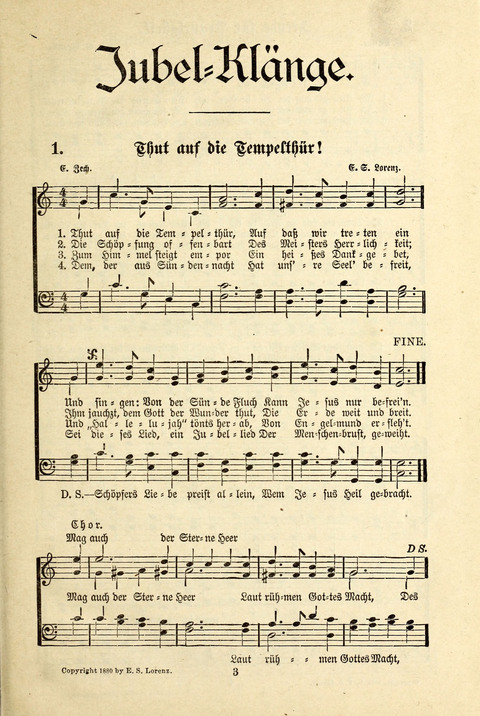 Jubel-Klänge: eine Sammlung geistlicher Lieder für Sonntagschulen und Jugendvereine page 3