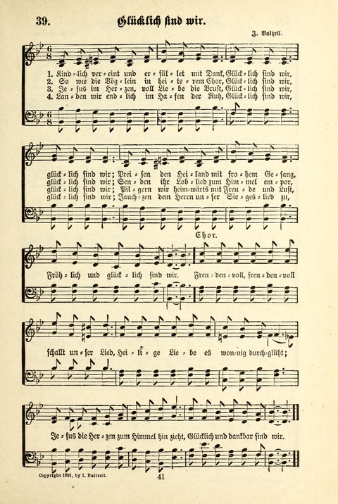Jubel-Klänge: eine Sammlung geistlicher Lieder für Sonntagschulen und Jugendvereine page 41