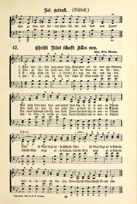 Jubel-Klänge: eine Sammlung geistlicher Lieder für Sonntagschulen und Jugendvereine page 49