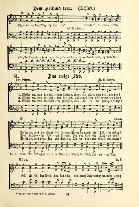 Jubel-Klänge: eine Sammlung geistlicher Lieder für Sonntagschulen und Jugendvereine page 63