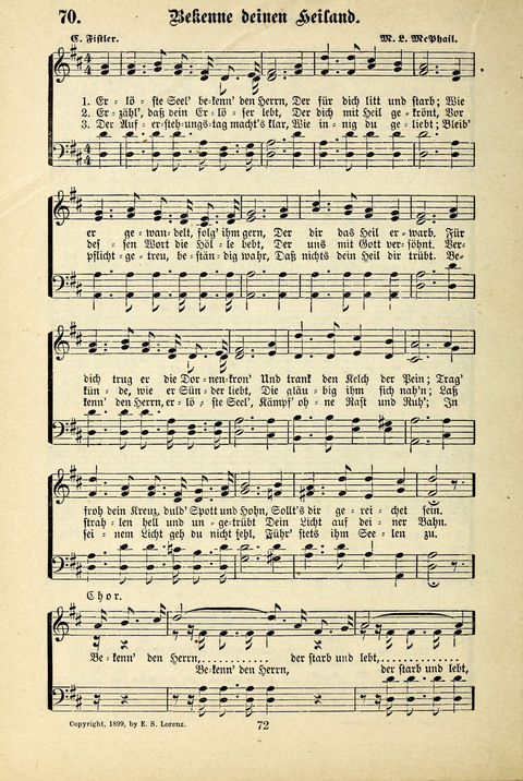 Jubel-Klänge: eine Sammlung geistlicher Lieder für Sonntagschulen und Jugendvereine page 72