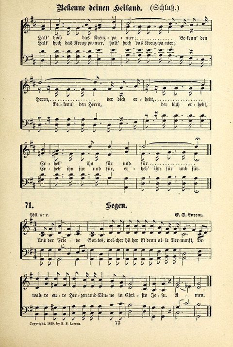 Jubel-Klänge: eine Sammlung geistlicher Lieder für Sonntagschulen und Jugendvereine page 73
