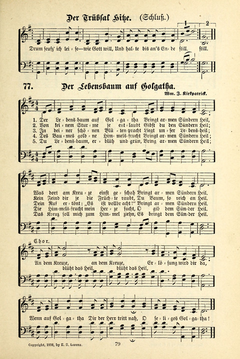 Jubel-Klänge: eine Sammlung geistlicher Lieder für Sonntagschulen und Jugendvereine page 79
