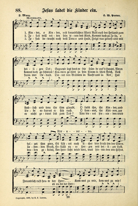 Jubel-Klänge: eine Sammlung geistlicher Lieder für Sonntagschulen und Jugendvereine page 90