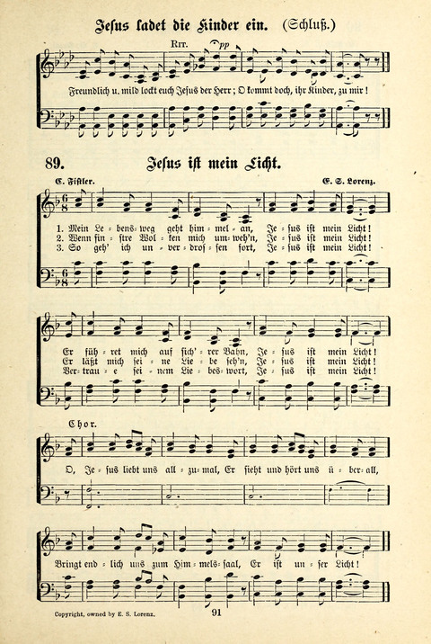 Jubel-Klänge: eine Sammlung geistlicher Lieder für Sonntagschulen und Jugendvereine page 91
