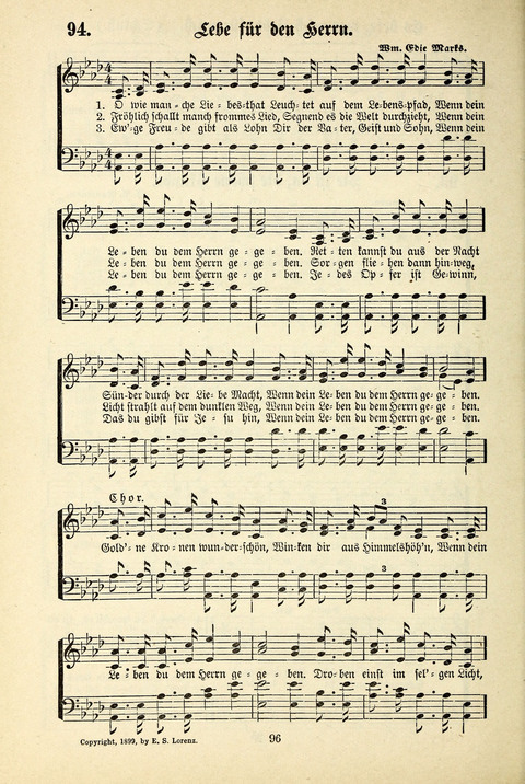 Jubel-Klänge: eine Sammlung geistlicher Lieder für Sonntagschulen und Jugendvereine page 96