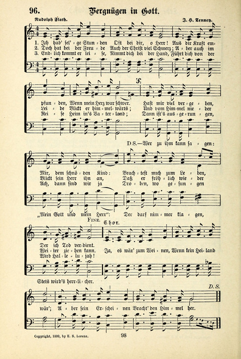 Jubel-Klänge: eine Sammlung geistlicher Lieder für Sonntagschulen und Jugendvereine page 98