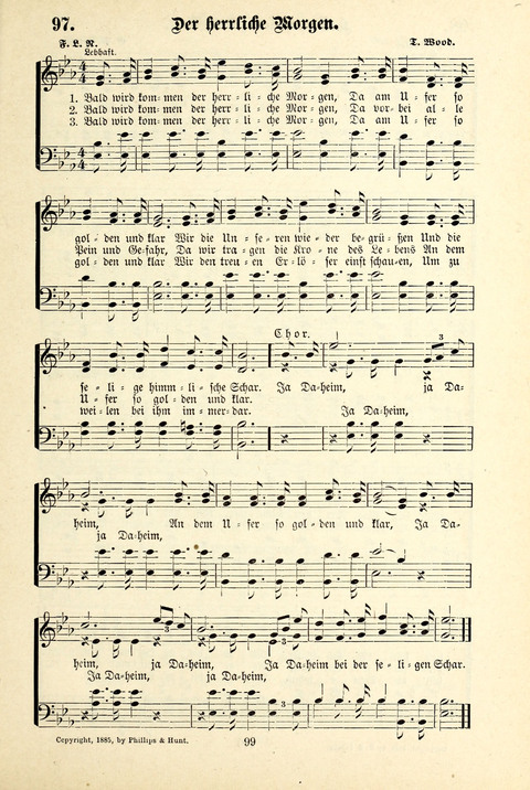 Jubel-Klänge: eine Sammlung geistlicher Lieder für Sonntagschulen und Jugendvereine page 99
