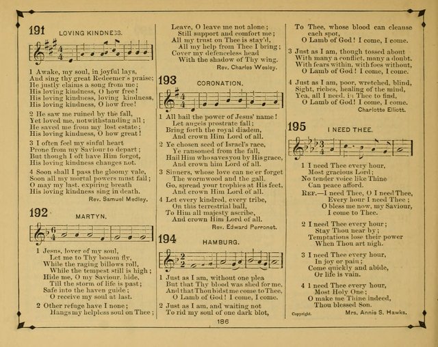Joyful Lays: a new collection of songs, prepared and adapted for the Sunday School page 191