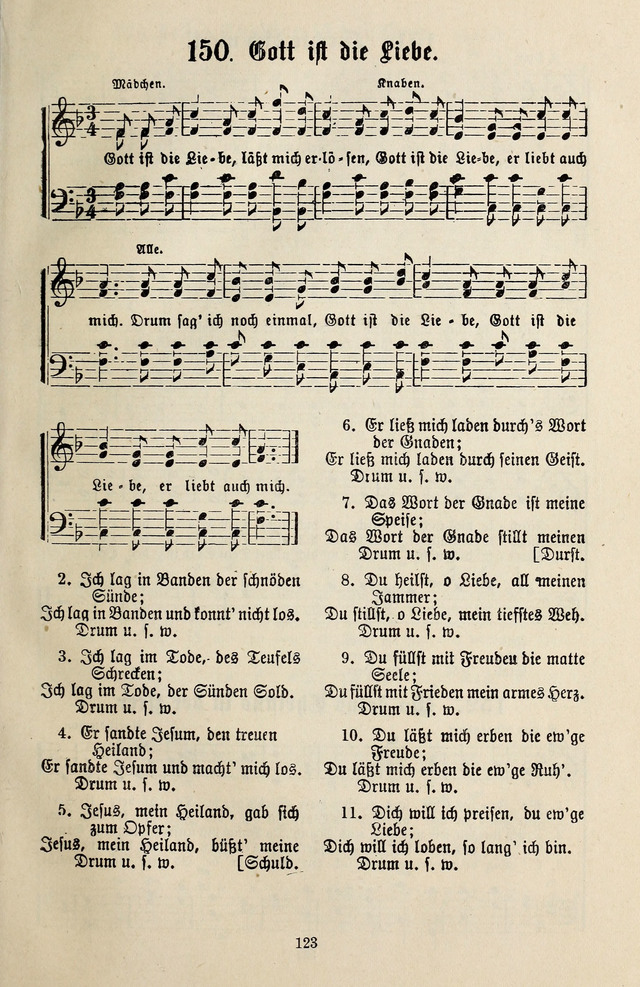 Jugendharfe: Liederbuch für Christliche Vereine, Kirchenchöre, und Sonntagsschulen page 123