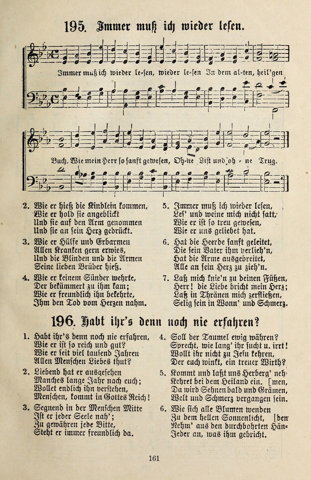Jugendharfe: Liederbuch für Christliche Vereine, Kirchenchöre, und Sonntagsschulen page 161