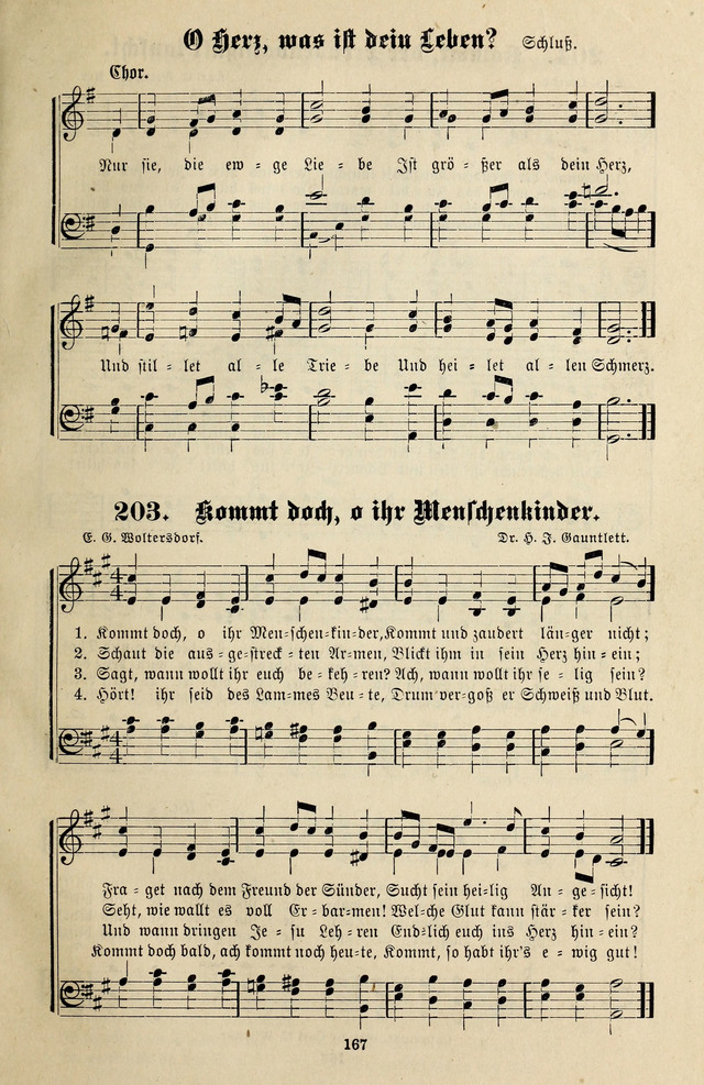 Jugendharfe: Liederbuch für Christliche Vereine, Kirchenchöre, und Sonntagsschulen page 167