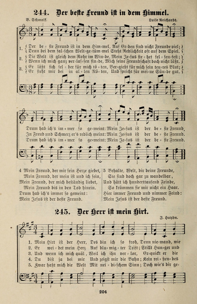 Jugendharfe: Liederbuch für Christliche Vereine, Kirchenchöre, und Sonntagsschulen page 204