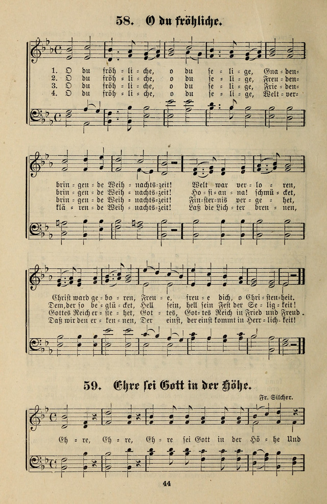 Jugendharfe: Liederbuch für Christliche Vereine, Kirchenchöre, und Sonntagsschulen page 44