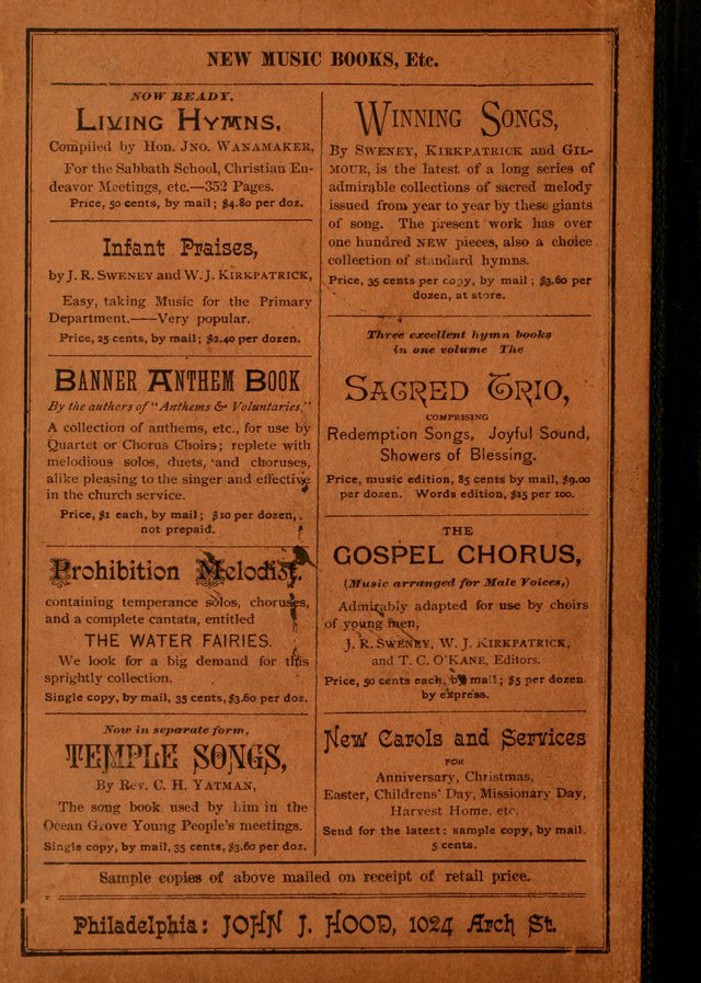 Junior Songs: a collection of sacred hymns and songs; for use in meetings of junior societies, Sunday Schools, etc. page 192
