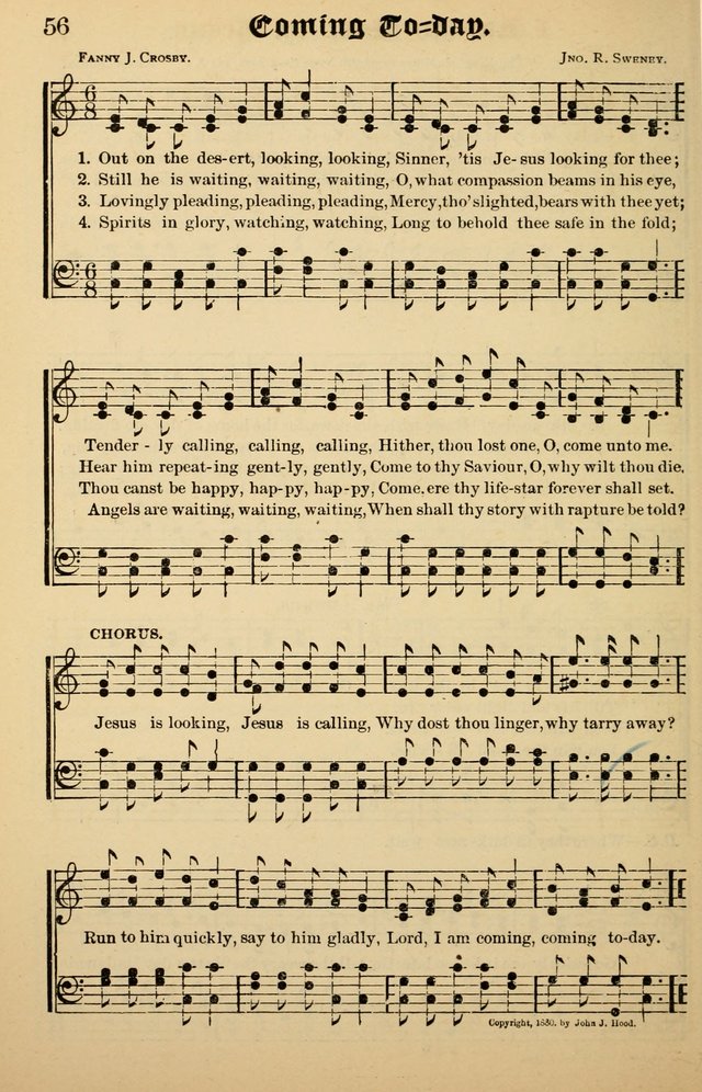 Junior Songs: a collection of sacred hymns and songs; for use in meetings of junior societies, Sunday Schools, etc. page 56
