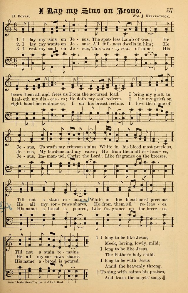 Junior Songs: a collection of sacred hymns and songs; for use in meetings of junior societies, Sunday Schools, etc. page 57