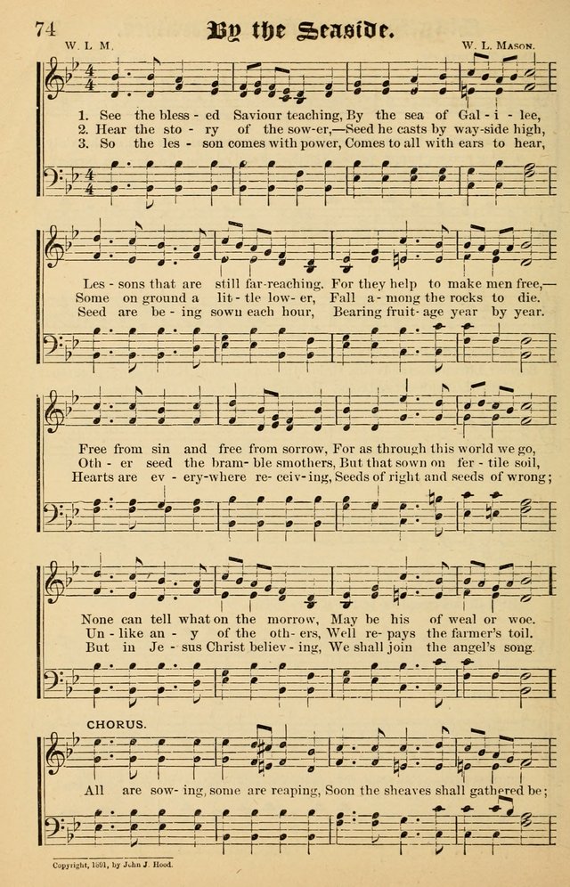 Junior Songs: a collection of sacred hymns and songs; for use in meetings of junior societies, Sunday Schools, etc. page 74