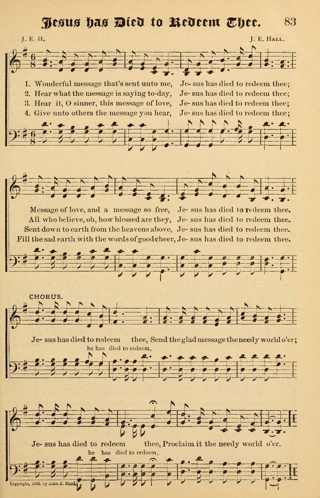Junior Songs: a collection of sacred hymns and songs; for use in meetings of junior societies, Sunday Schools, etc. page 83