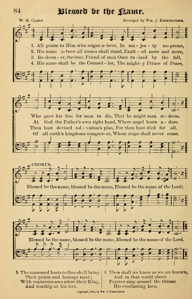 Junior Songs: a collection of sacred hymns and songs; for use in meetings of junior societies, Sunday Schools, etc. page 84